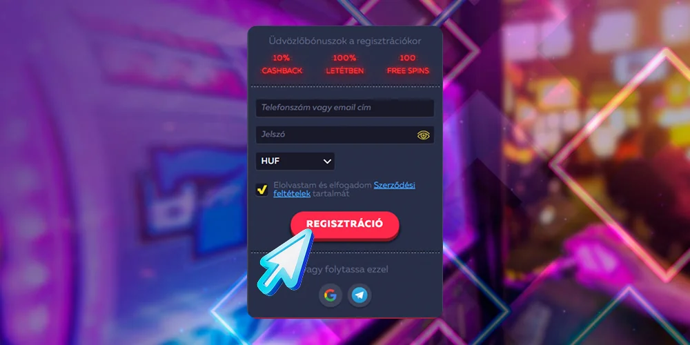 Teljes regisztráció a weboldalon