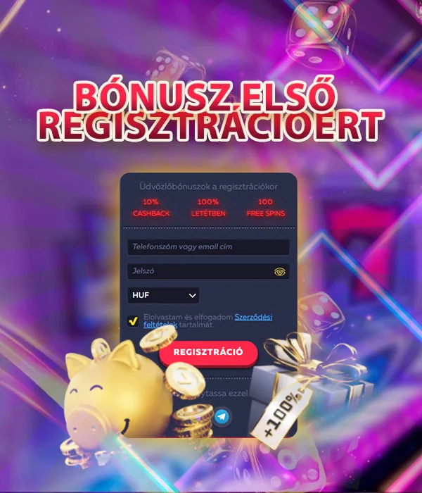 Különböző bónusz az első regisztrációhoz