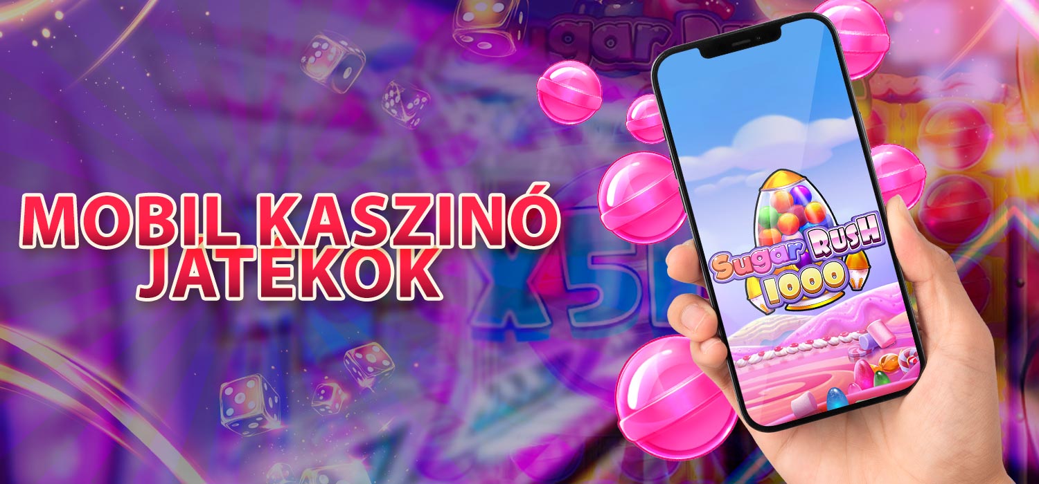 Sugar Rush mobil szerencsejáték a kaszinó weboldalán.