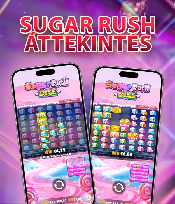 A Sugar Rush online kaszinó játék áttekintése.