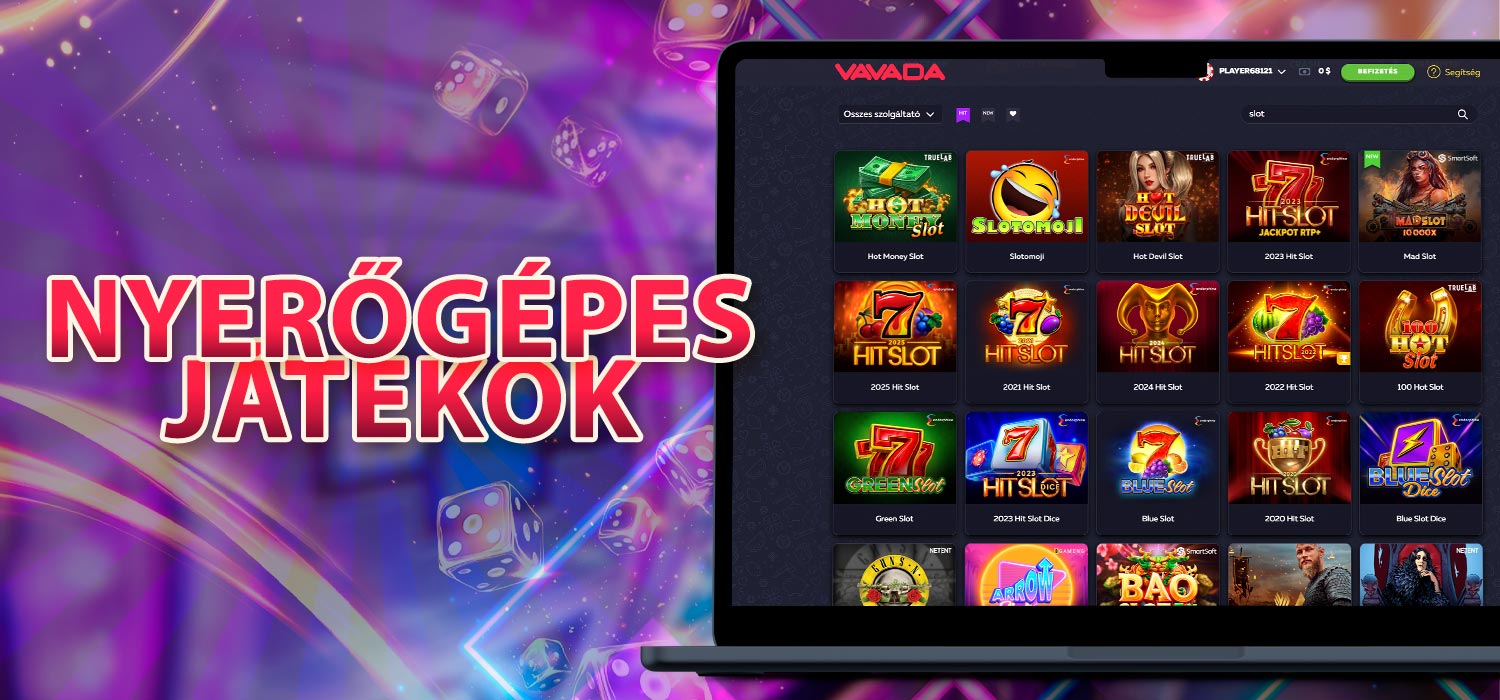 Játékgépek a Vavada kaszinó játékosainak.