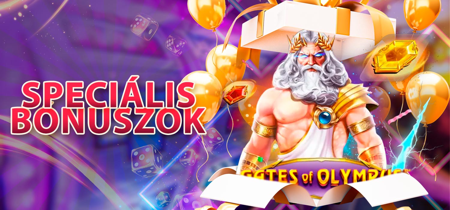 Egyedi bónuszok a Gates of Olympus játékosainak.